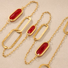 316L Stainless Steel Multi-Faceted Geometric Clear Glass Double Layer Collarbone Necklace - Image 7