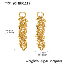 316L Stainless Steel Multi-Heart Charm Necklace & Earrings - Image 7