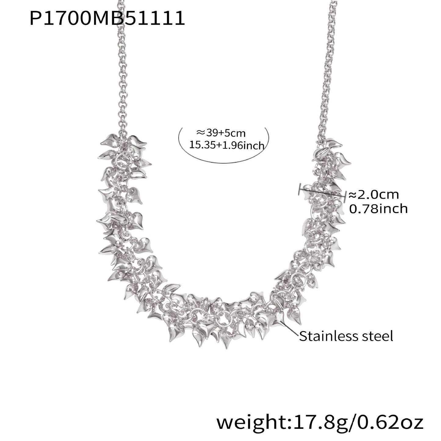 316L Stainless Steel Multi Heart Charm Necklace – Luxury Layered Chain