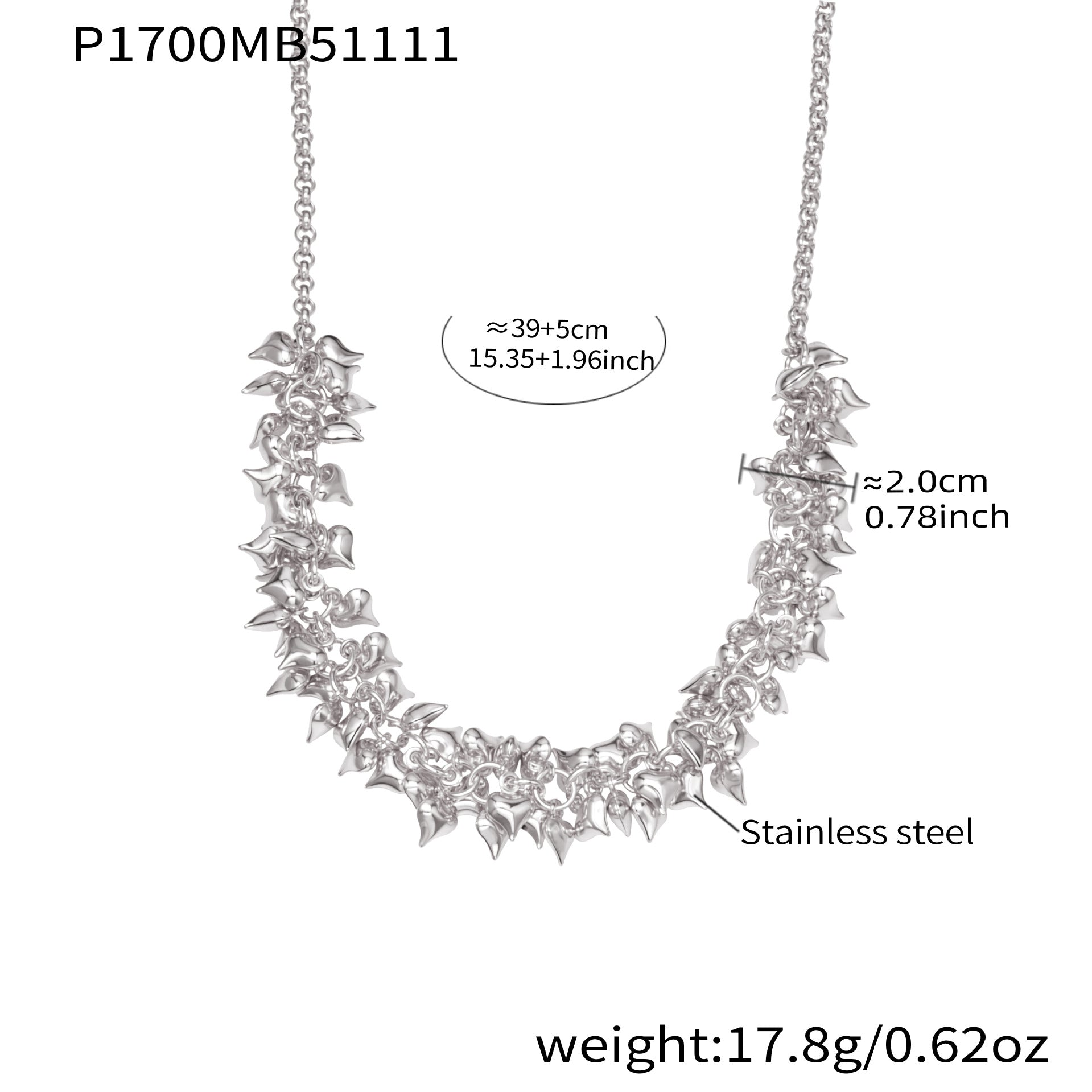 316L Stainless Steel Multi Heart Charm Necklace – Luxury Layered Chain