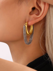 316L Stainless Steel Multi-layer Chain Tassel Earrings - Image 11