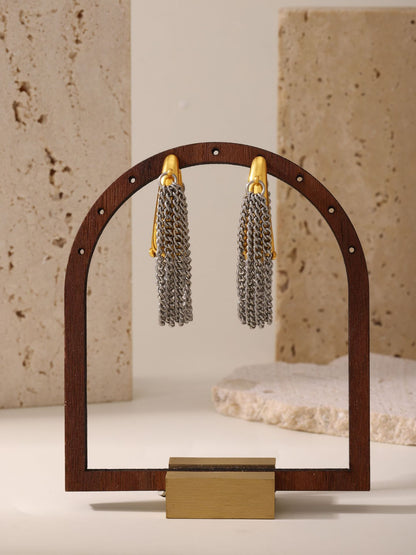 316L Stainless Steel Multi-layer Chain Tassel Earrings - Image 8