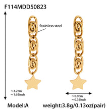316L Stainless Steel Multi-Layer Freshwater Pearl Tassel Earrings with Star Pendant - Image 1
