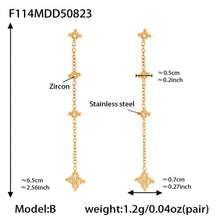 316L Stainless Steel Multi-Layer Freshwater Pearl Tassel Earrings with Star Pendant - Image 3