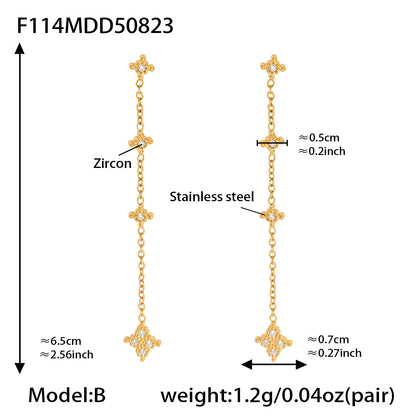 316L Stainless Steel Multi-Layer Freshwater Pearl Tassel Earrings with Star Pendant - Image 3