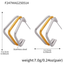 316L Stainless Steel Multi-Layer Geometric Hoop Earrings - Image 11
