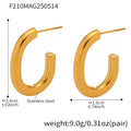 Geometric U-Shape Hoops / Gold