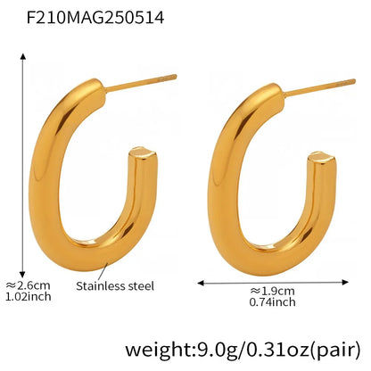 316L Stainless Steel Multi-Layer Geometric Hoop Earrings - Image 12