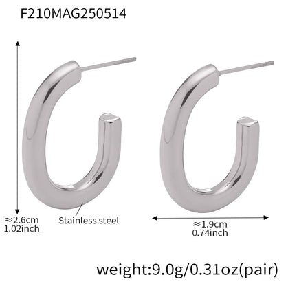 316L Stainless Steel Multi-Layer Geometric Hoop Earrings - Image 13