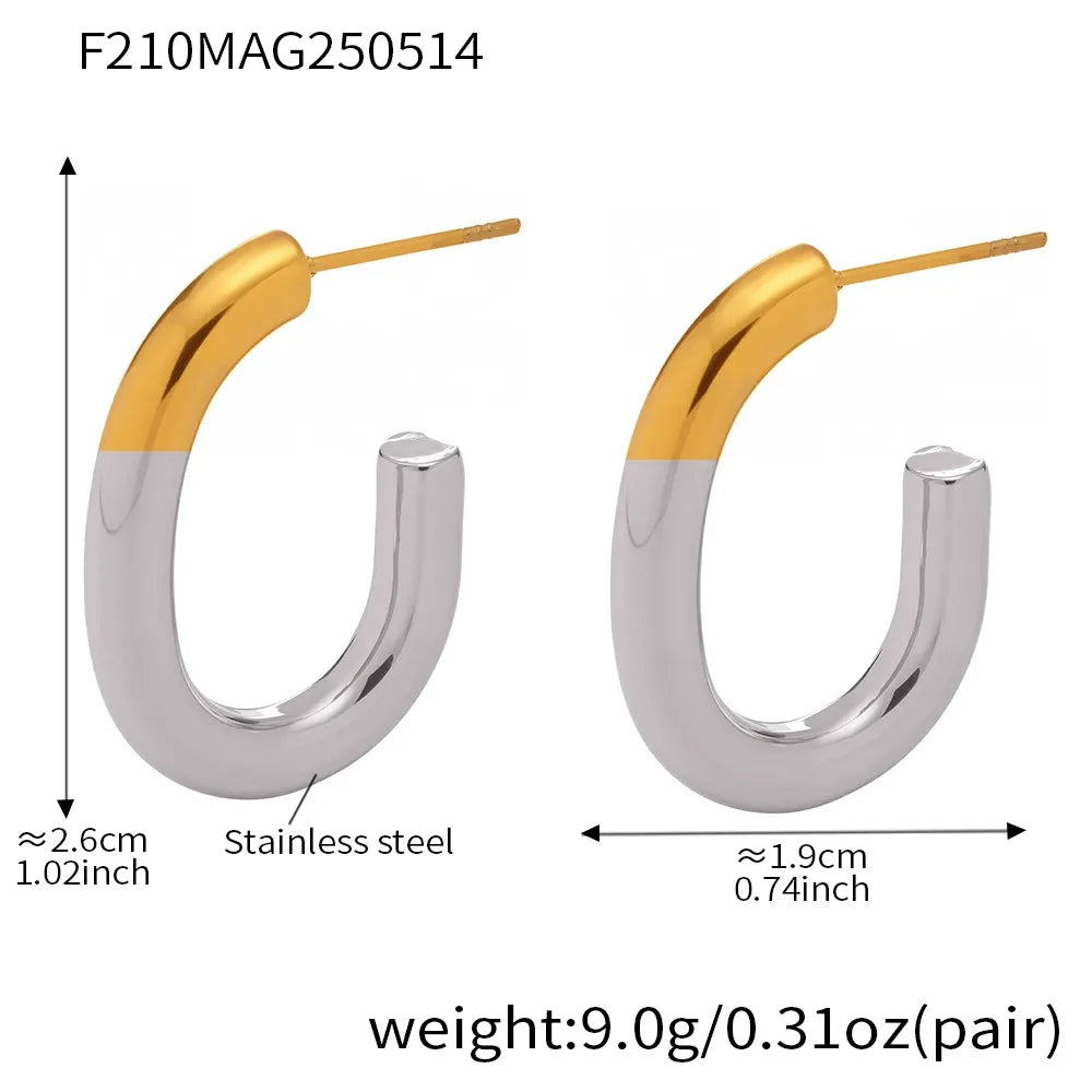 316L Stainless Steel Multi-Layer Geometric Hoop Earrings - Image 14