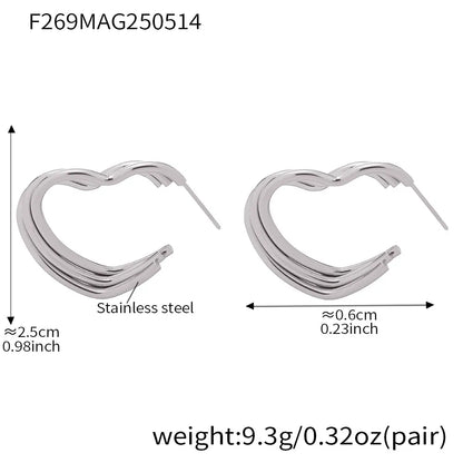 316L Stainless Steel Multi-Layer Geometric Hoop Earrings - Image 19