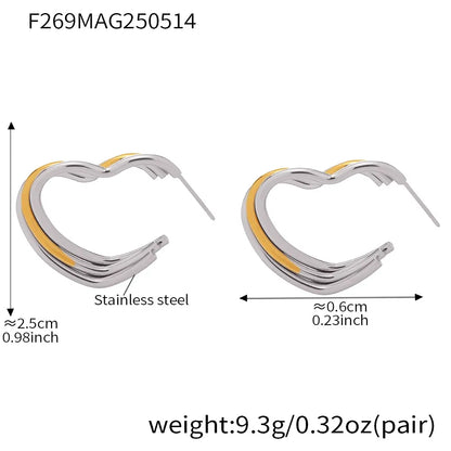 316L Stainless Steel Multi-Layer Geometric Hoop Earrings - Image 20