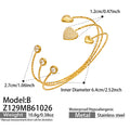 B Heart Zircon Gold Open Ring / Bangle