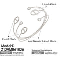 D Rectangular Zircon Steel Open Ring / Bangle