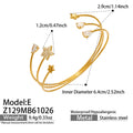 E Teardrop Zircon Gold Open Ring / Bangle