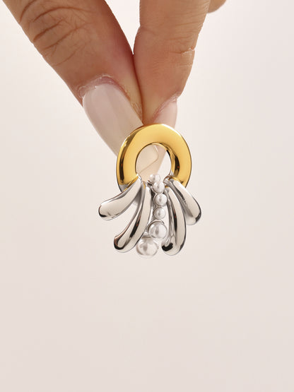 316L Stainless Steel Multi-Layer Shell Pearl Earrings - Image 12