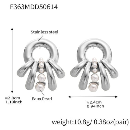 316L Stainless Steel Multi-Layer Shell Pearl Earrings - Image 13