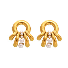 316L Stainless Steel Multi-Layer Shell Pearl Earrings - Image 6