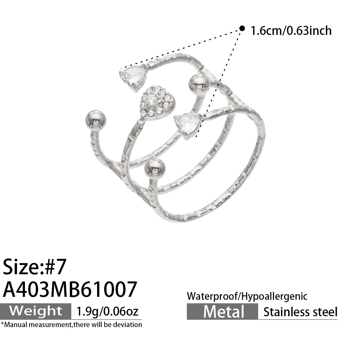 316L Stainless Steel 18K PVD Gold Multi-Layer Twist Open Ring made with 316L stainless steel and 18K PVD gold finish for wholesale jewelry buyers - image 11