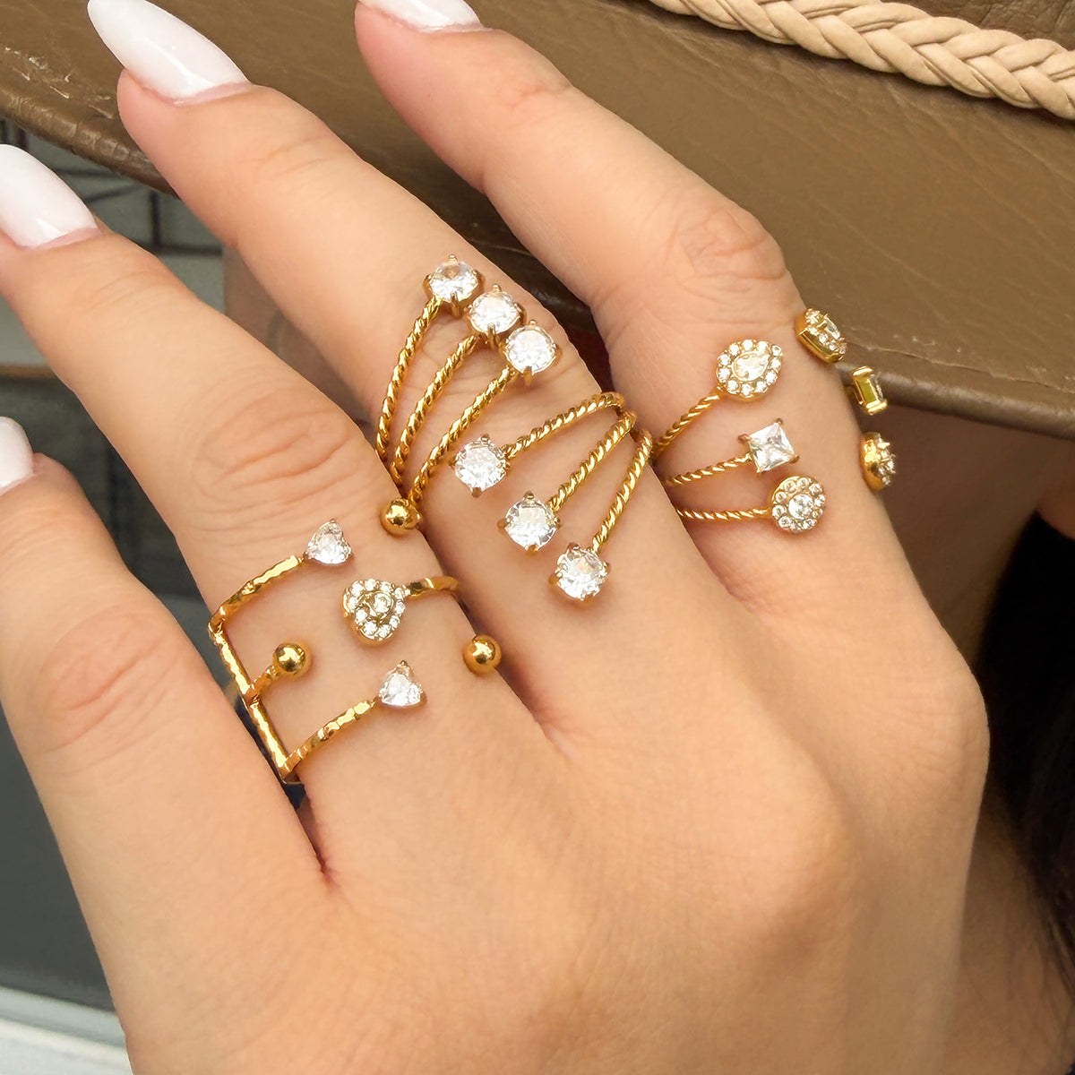 316L Stainless Steel 18K PVD Gold Multi-Layer Twist Open Ring made with 316L stainless steel and 18K PVD gold finish for wholesale jewelry buyers - image 4