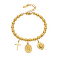 316L Stainless Steel 18K PVD Gold Multi-Pendant Bangle