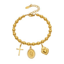 Elegant 316L stainless steel multi-pendant bangle design