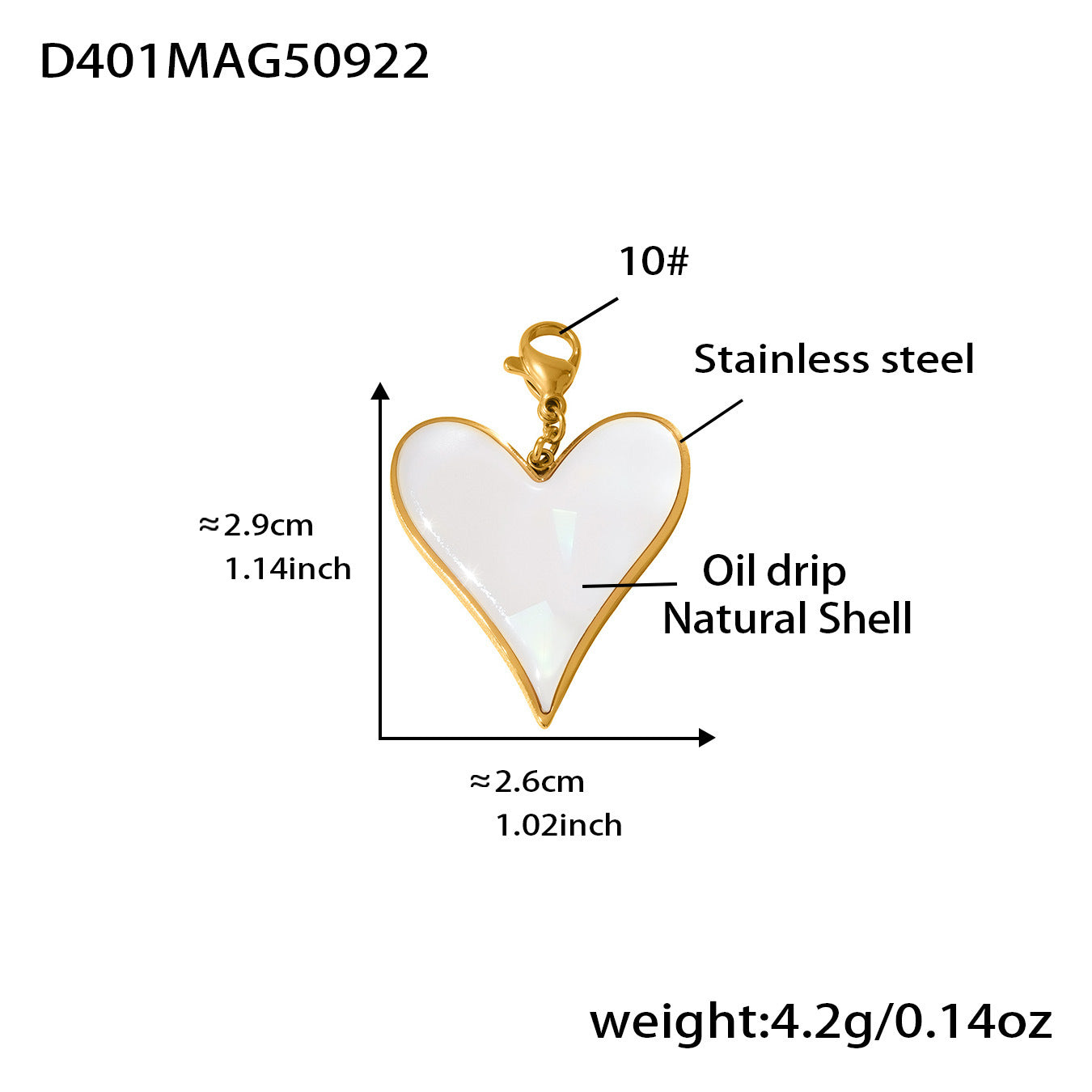 316L Stainless Steel Natural Mother-of-Pearl Heart & Starfish Enamel Jewelry Collection - Image 10