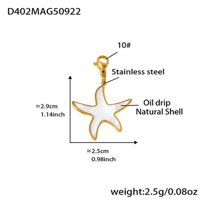 316L Stainless Steel Natural Mother-of-Pearl Heart & Starfish Enamel Jewelry Collection - Image 12