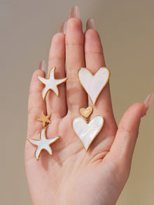 316L Stainless Steel Natural Mother-of-Pearl Heart & Starfish Enamel Jewelry Collection - Image 13