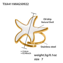 316L Stainless Steel Natural Mother-of-Pearl Heart & Starfish Enamel Jewelry Collection - Image 16