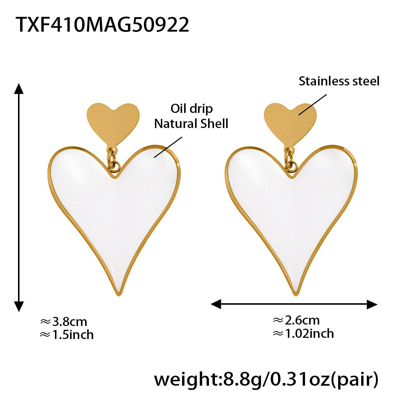 316L Stainless Steel Natural Mother-of-Pearl Heart & Starfish Enamel Jewelry Collection - Image 17