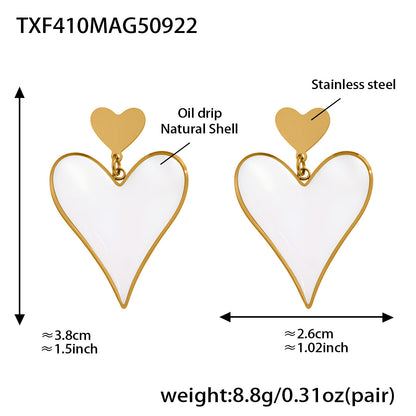 316L Stainless Steel Natural Mother-of-Pearl Heart & Starfish Enamel Jewelry Collection - Image 17