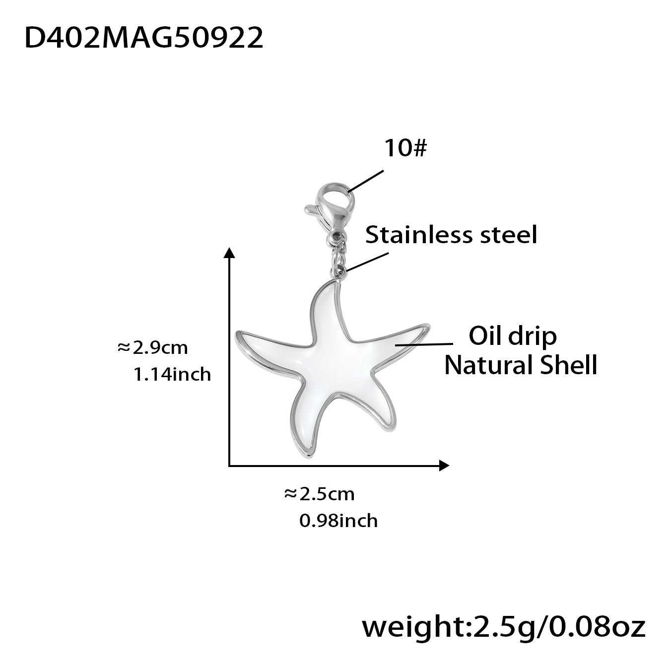 316L Stainless Steel Natural Mother-of-Pearl Heart & Starfish Enamel Jewelry Collection - Image 18