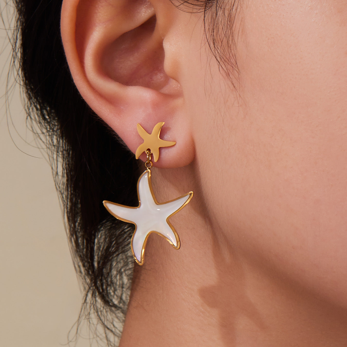 316L Stainless Steel Natural Mother-of-Pearl Heart & Starfish Enamel Jewelry Collection - Image 19