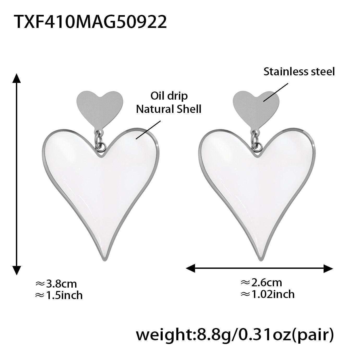 316L Stainless Steel Natural Mother-of-Pearl Heart & Starfish Enamel Jewelry Collection - Image 2