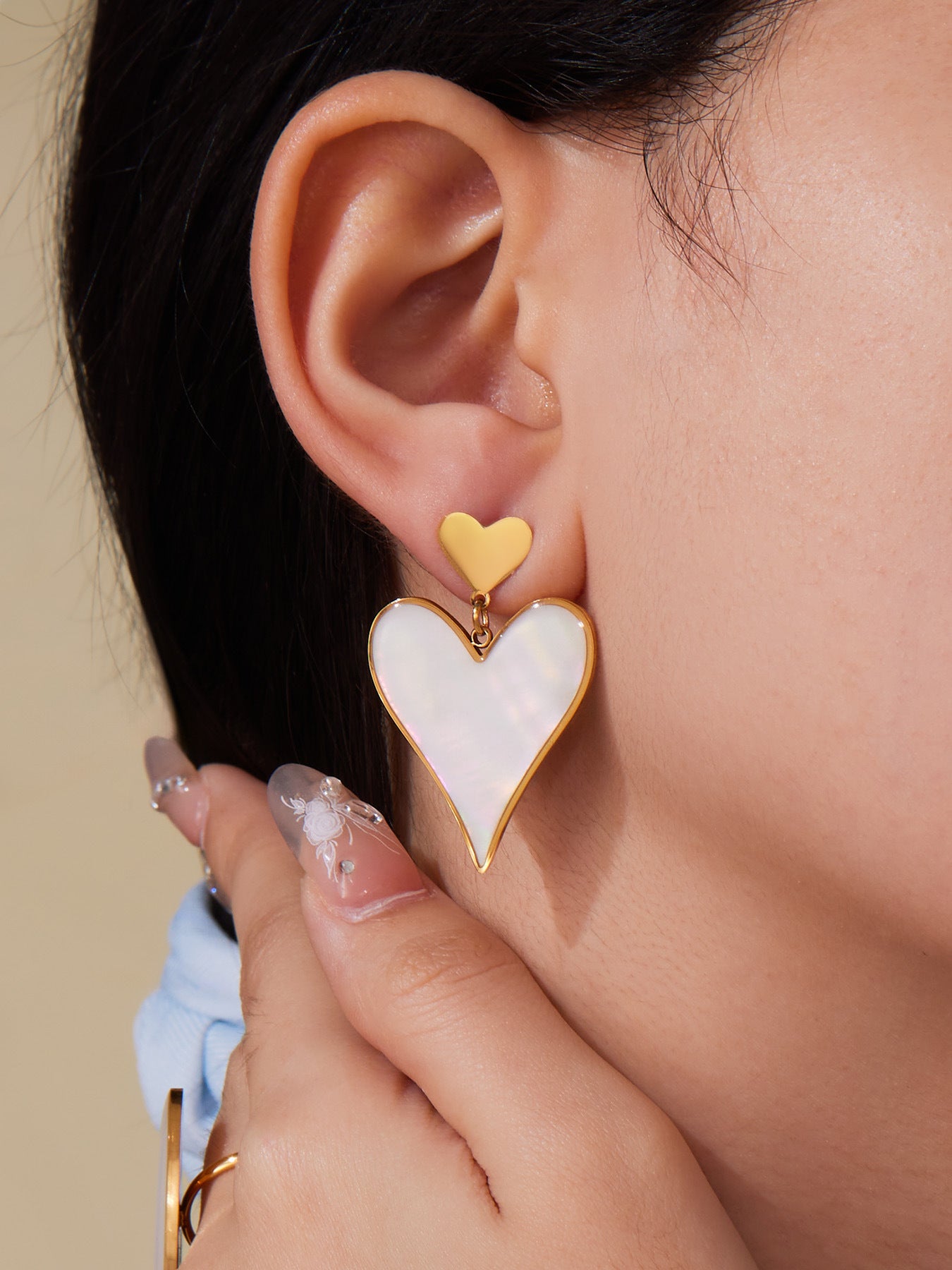 316L Stainless Steel Natural Mother-of-Pearl Heart & Starfish Enamel Jewelry Collection - Image 20