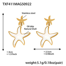 316L Stainless Steel Natural Mother-of-Pearl Heart & Starfish Enamel Jewelry Collection - Image 3