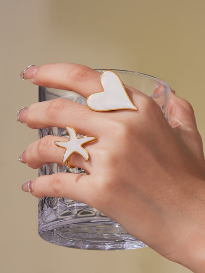 316L Stainless Steel Natural Mother-of-Pearl Heart & Starfish Enamel Jewelry Collection - Image 5