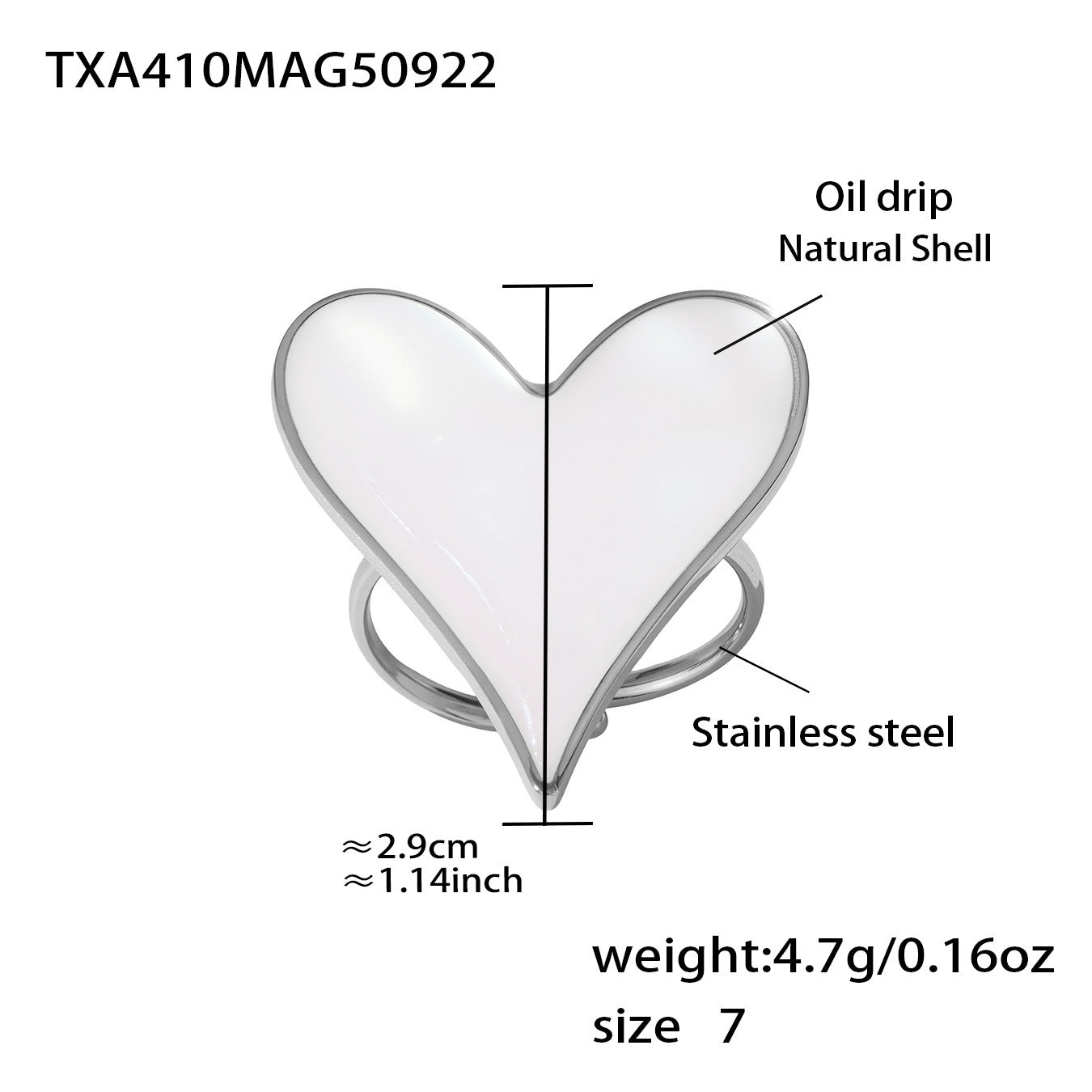 316L Stainless Steel Natural Mother-of-Pearl Heart & Starfish Enamel Jewelry Collection - Image 6