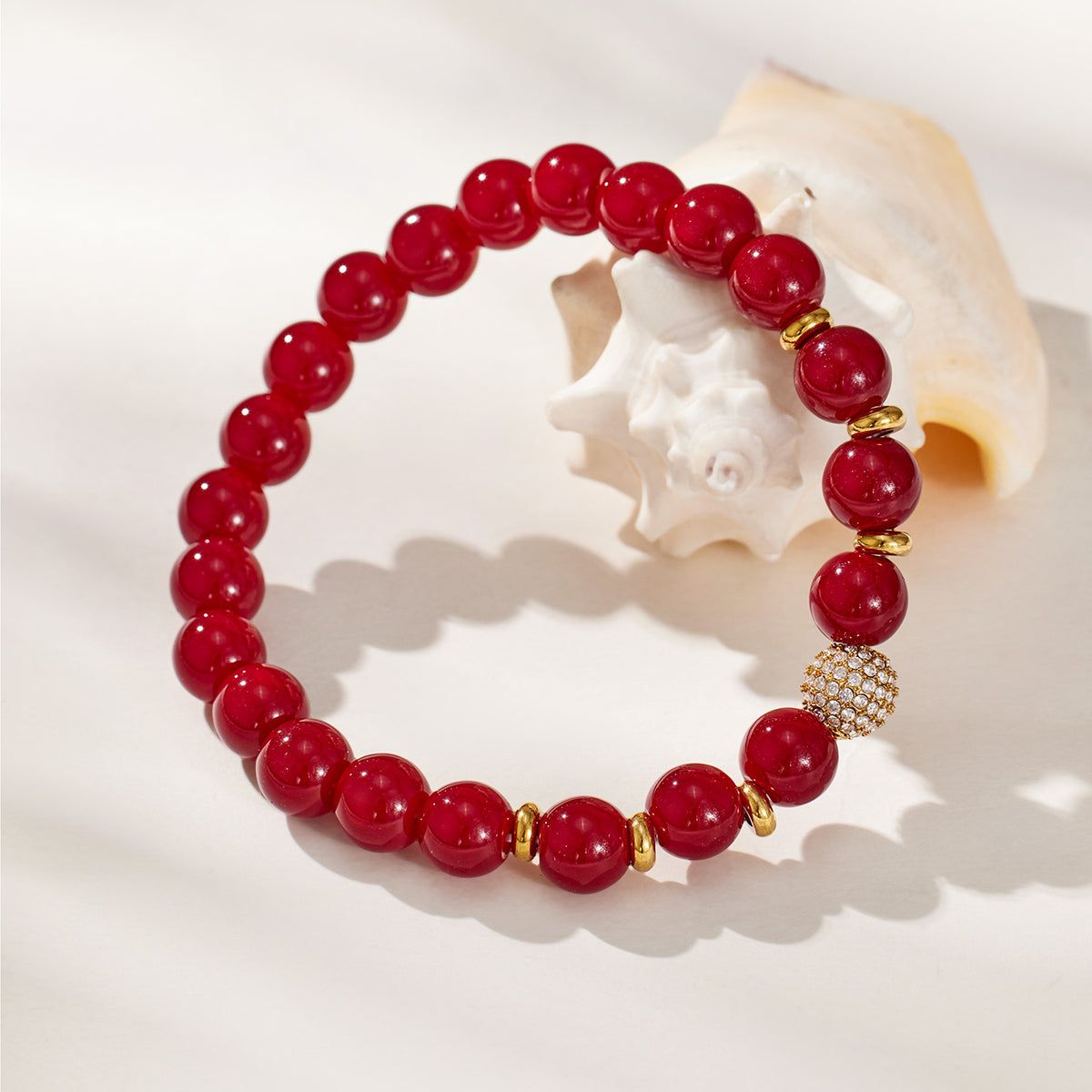 316L Stainless Steel 18K PVD Gold Natural Stone Beaded Bracelet made with 316L stainless steel and 18K PVD gold finish for wholesale jewelry buyers - image 25
