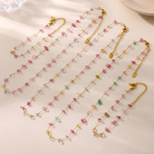 316L Stainless Steel 18K PVD Gold Natural Stone Crystal Necklace made with 316L stainless steel and 18K PVD gold finish for wholesale jewelry buyers - image 8
