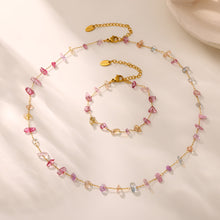 316L Stainless Steel 18K PVD Gold Natural Stone Crystal Necklace made with 316L stainless steel and 18K PVD gold finish for wholesale jewelry buyers - image 9