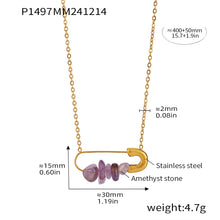 Elegant 316L stainless steel natural stone pearl necklace displayed on a mannequin