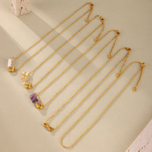 316L Stainless Steel 18K PVD Gold Natural Stone Pearl Necklace made with 316L stainless steel and 18K PVD gold finish for wholesale jewelry buyers - image 14