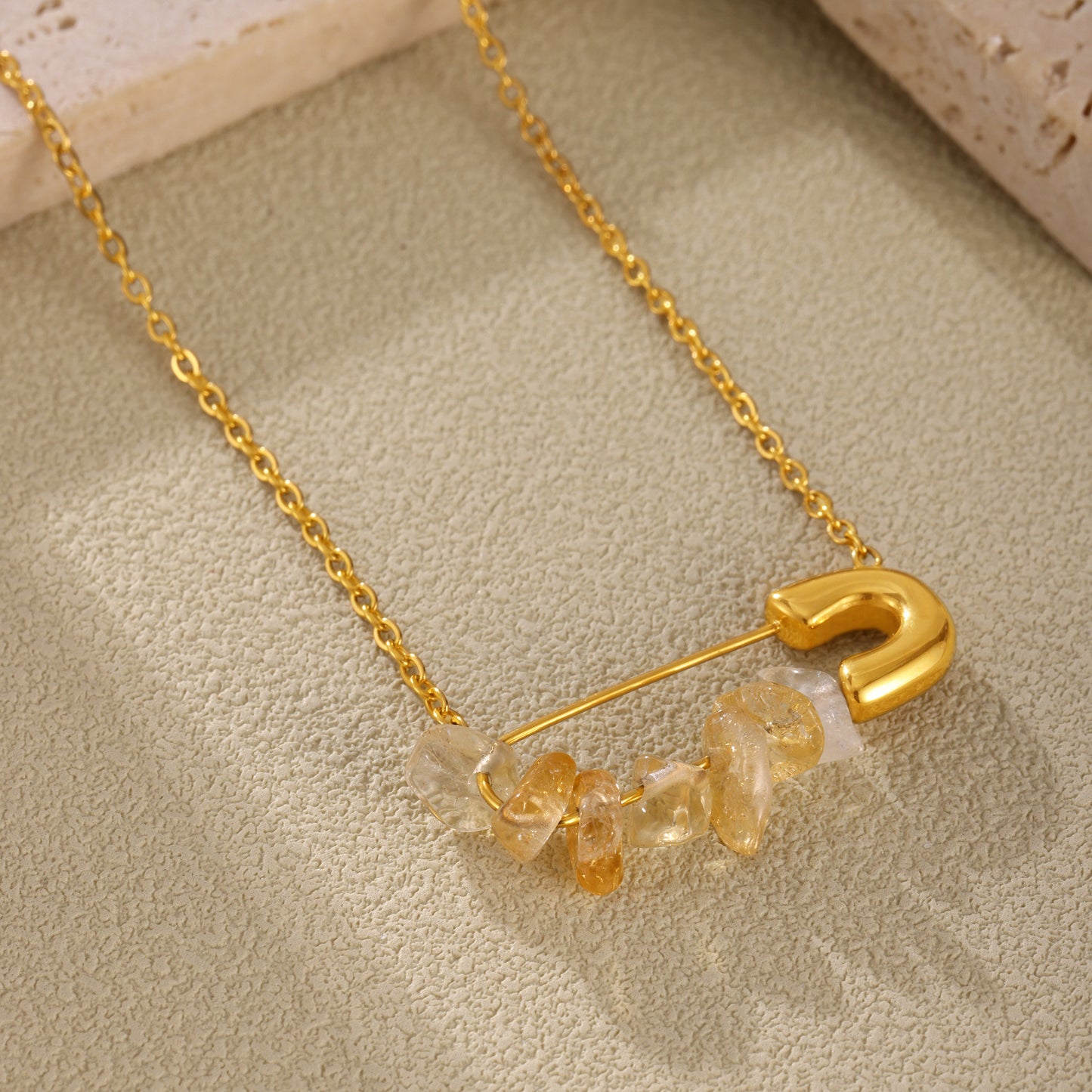 316L Stainless Steel 18K PVD Gold Natural Stone Pearl Necklace made with 316L stainless steel and 18K PVD gold finish for wholesale jewelry buyers - image 19