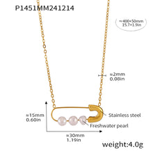 316L Stainless Steel 18K PVD Gold Natural Stone Pearl Necklace made with 316L stainless steel and 18K PVD gold finish for wholesale jewelry buyers - image 3