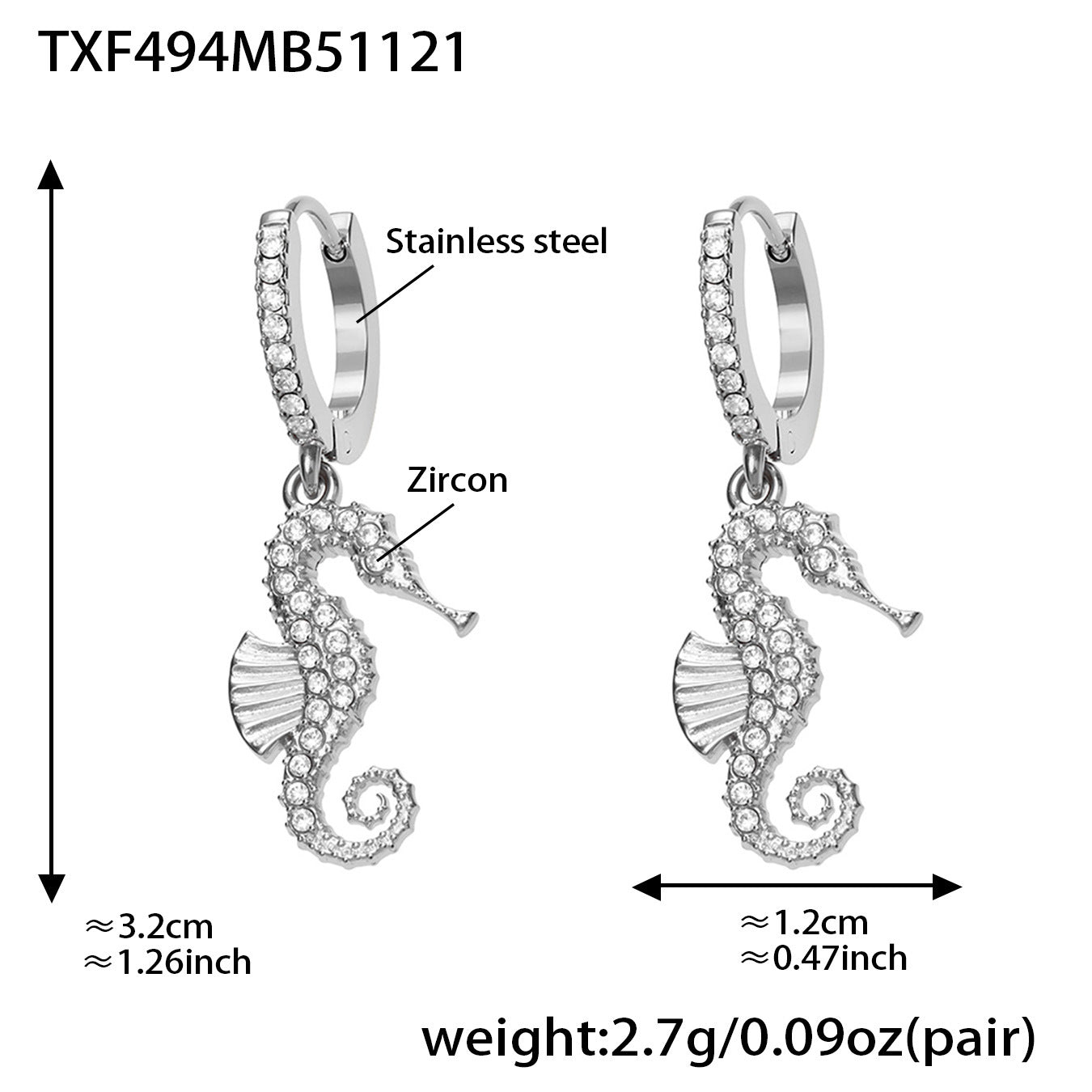 316L Stainless Steel Ocean Charm Bead Chain Jewelry - Image 1