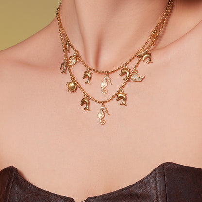 316L Stainless Steel Ocean Charm Bead Chain Jewelry - Image 2