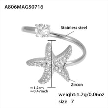 316L Stainless Steel Ocean Charm Zircon Ring Collection - Image 13