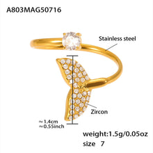 316L Stainless Steel Ocean Charm Zircon Ring Collection - Image 6